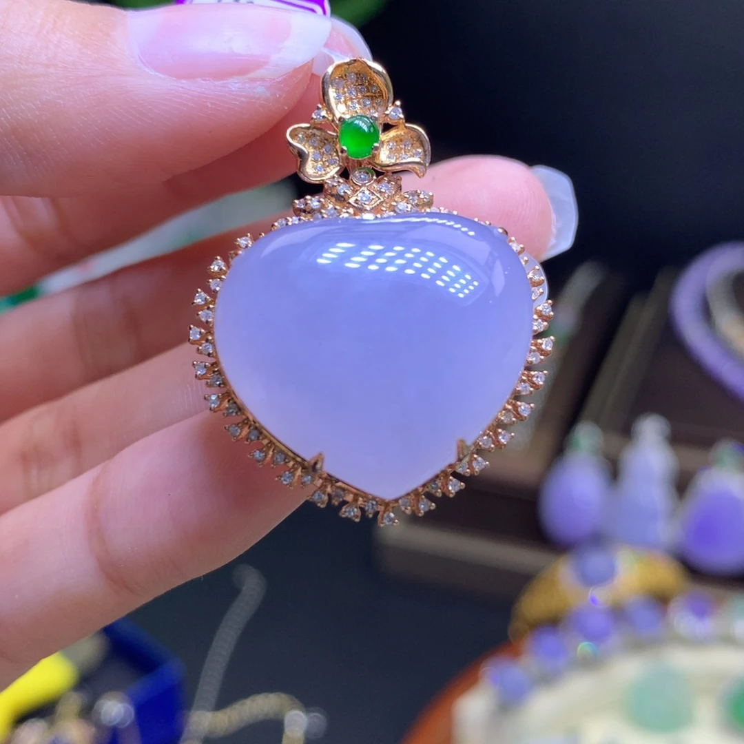 翡翠颈饰18K金镶嵌天然