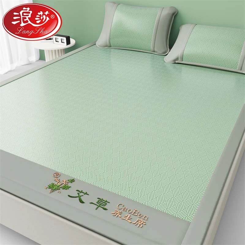 LangSha/浪莎夏季凉席冰丝席床单款空调席三件套宿舍单双人软席子