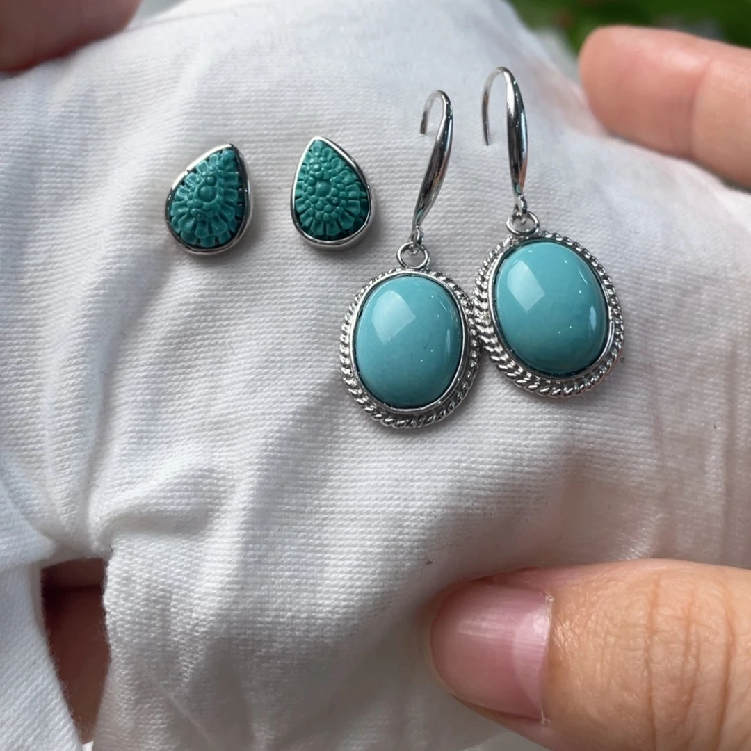 绿松石银S925镶嵌配饰美**生