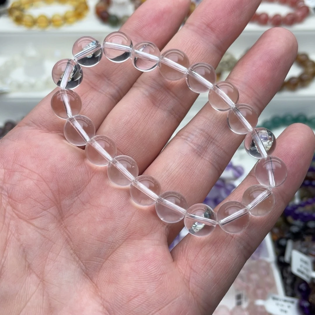 水晶未镶嵌手链高净体A白水晶10mm
