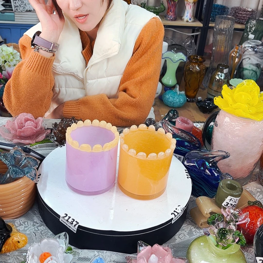 2个 家悦琉璃工艺品不完美
