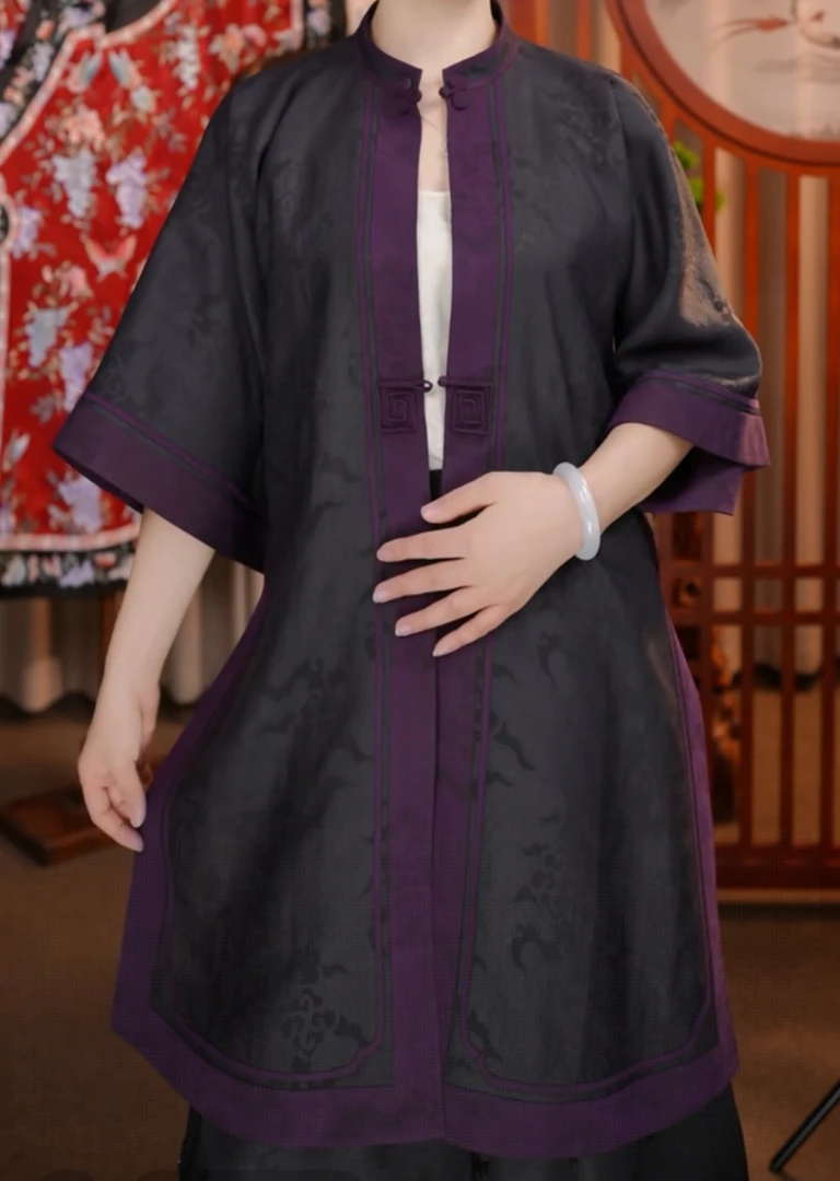 寨优袡【20262】手工莨纱对开襟手工盘扣百搭姐姐服上衣