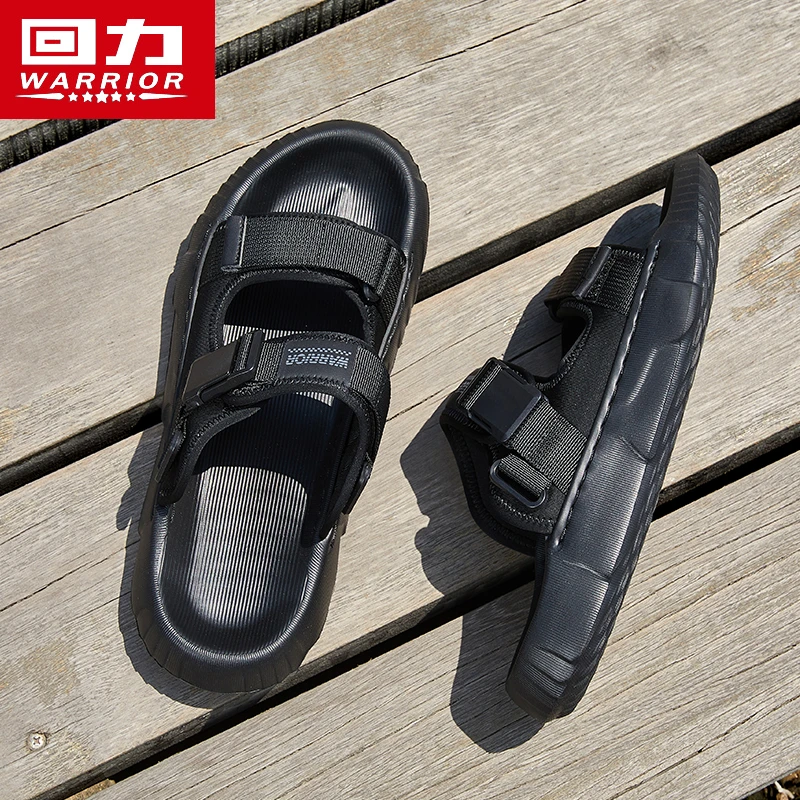 回力运动拖鞋男款冬季外穿休闲男士沙滩凉鞋防滑耐磨黑色两用凉拖