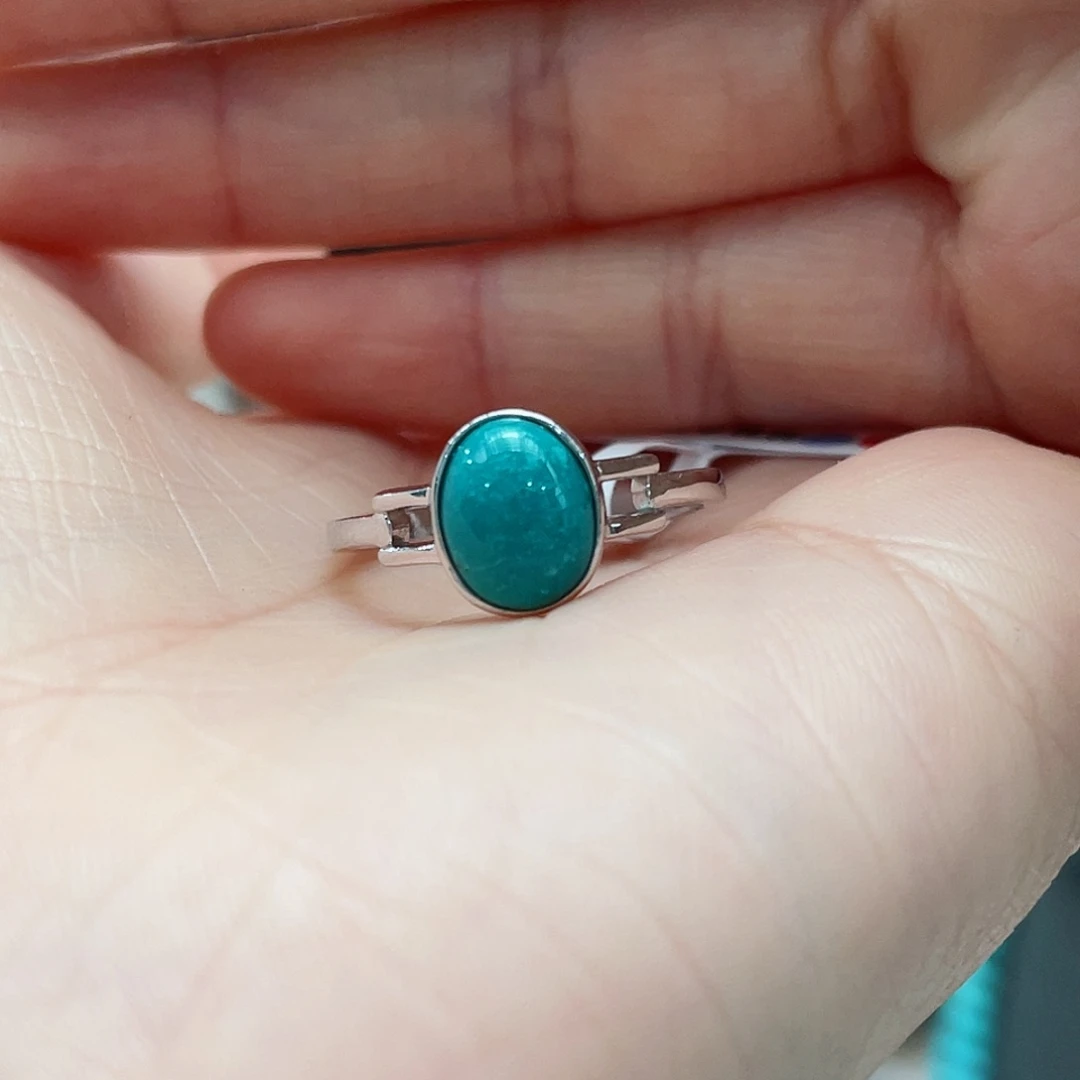 绿松石戒指银S925镶嵌