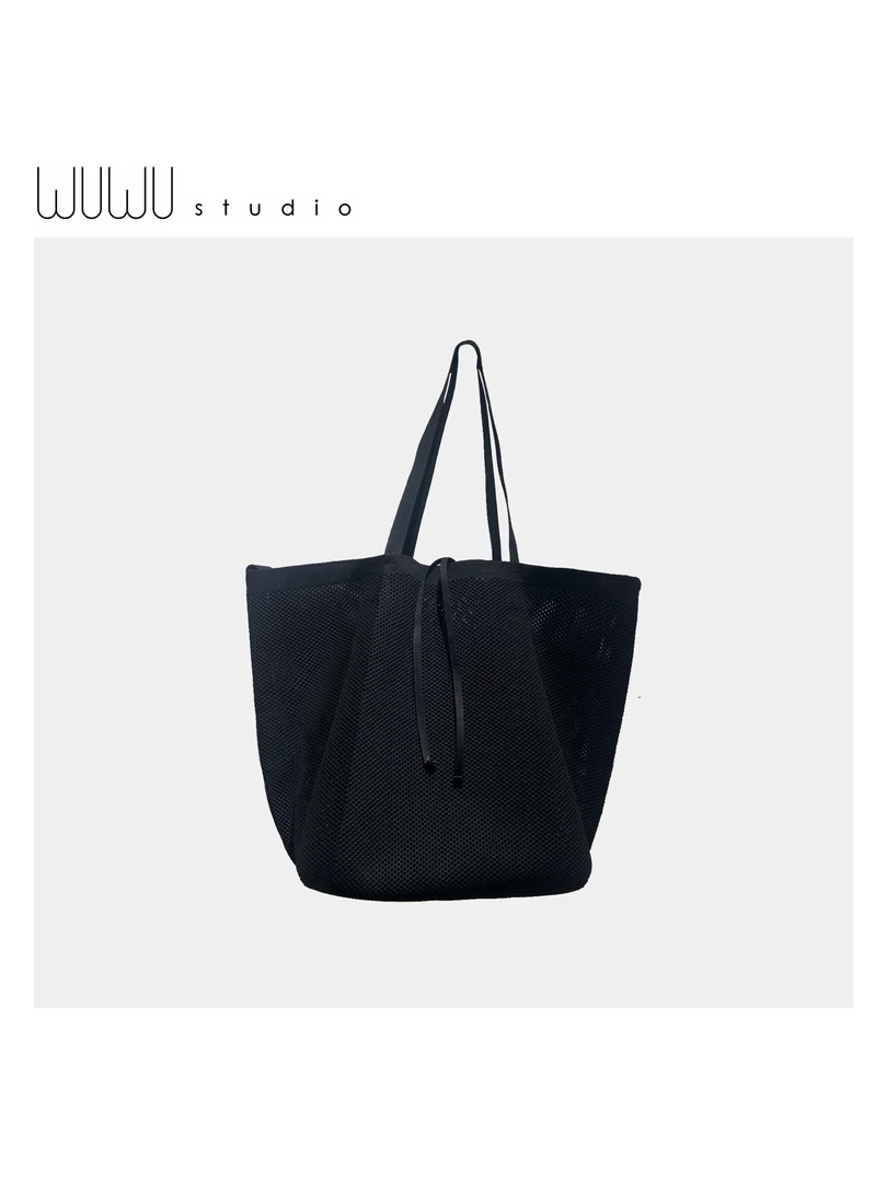 WUWU STUDIO【风地】简单高级感轻奢复古潮流大容量单肩斜挎包3249