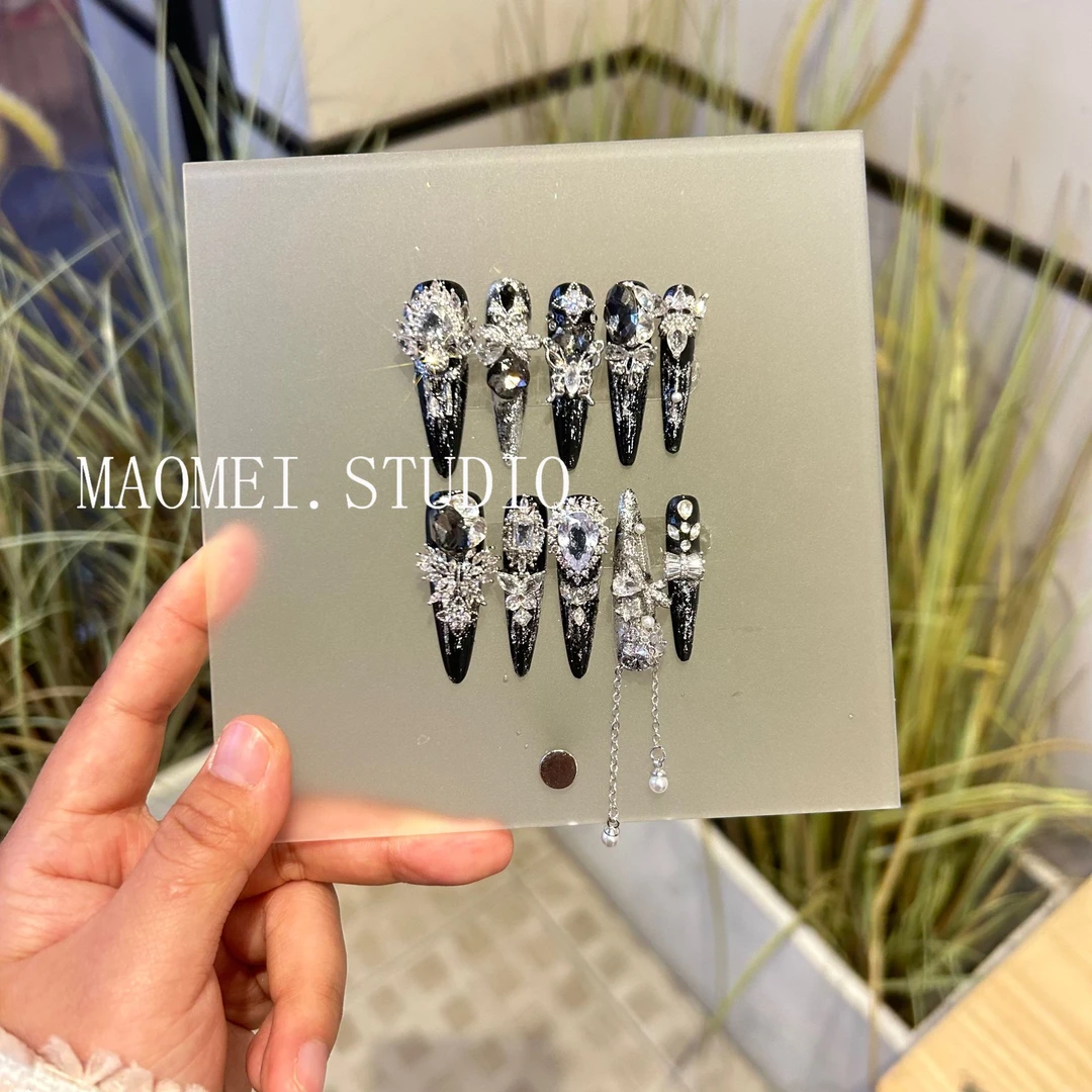 【申公豹】猫妹穿戴甲 设计师款哪吒系列黑色炫酷风手工穿戴甲