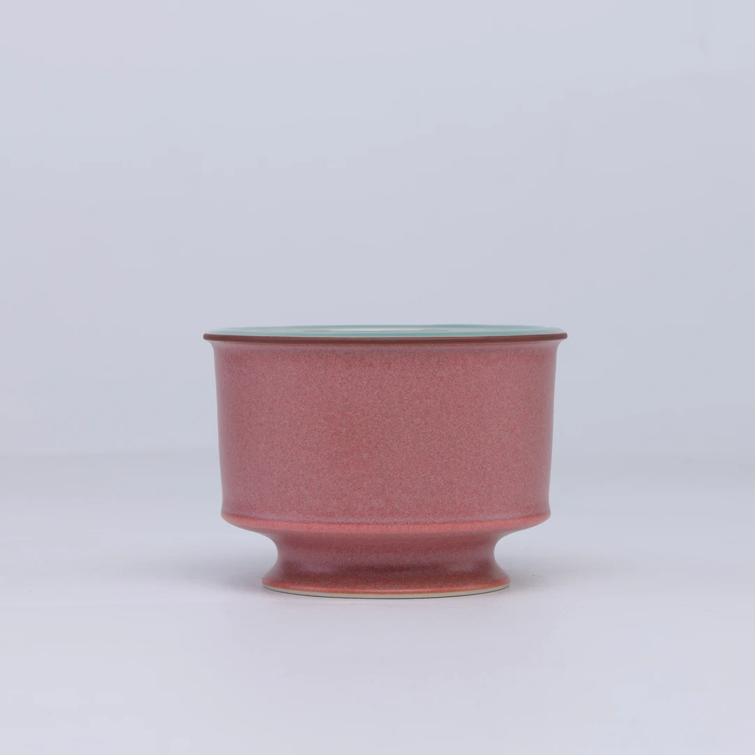 【梵山暮云】雾霾粉 高足扳指杯60cc st