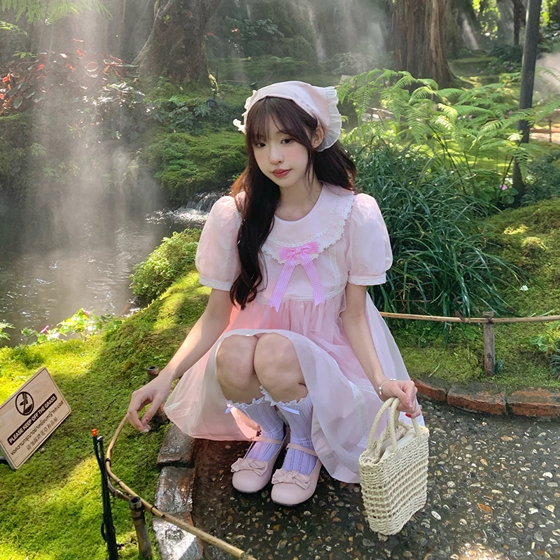 东京岁时记jk樱花气泡水学院风裙子甜美可爱风格粉色洛丽塔连衣裙