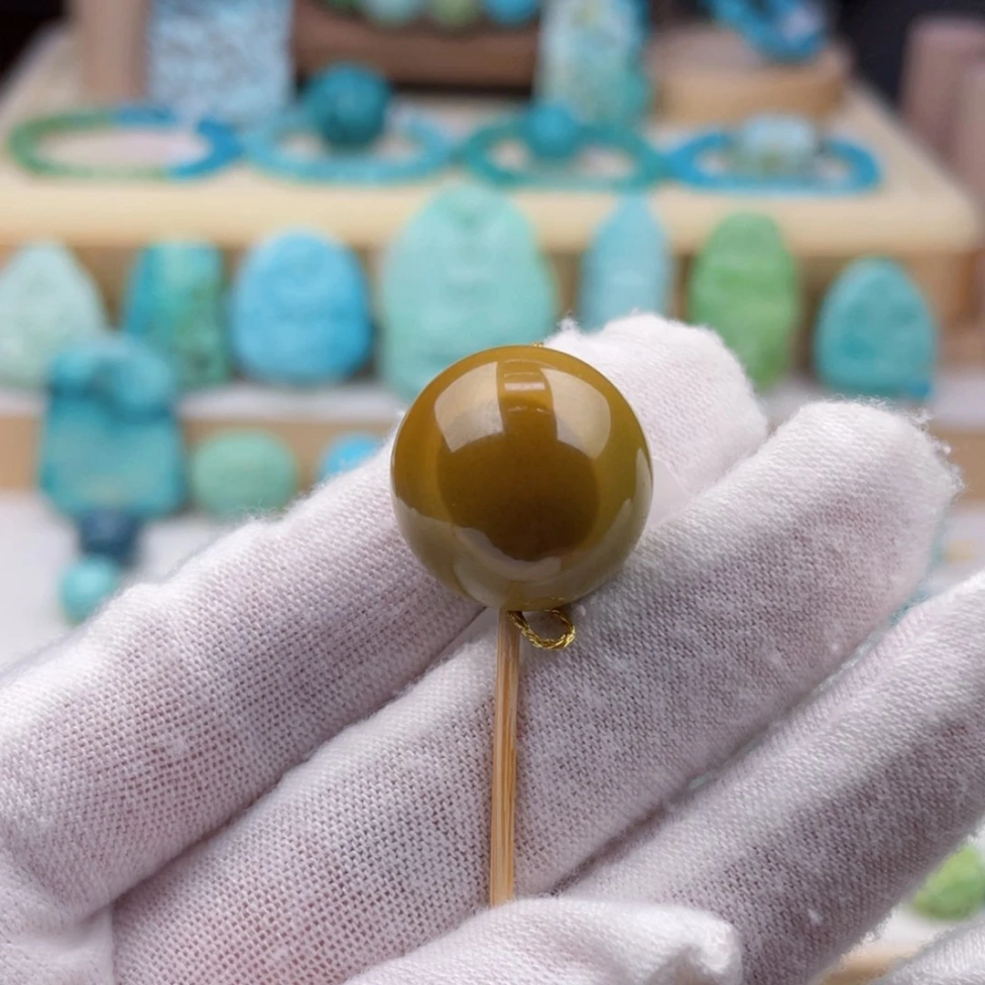 未镶嵌绿松石珠宝奇石18.6毫米