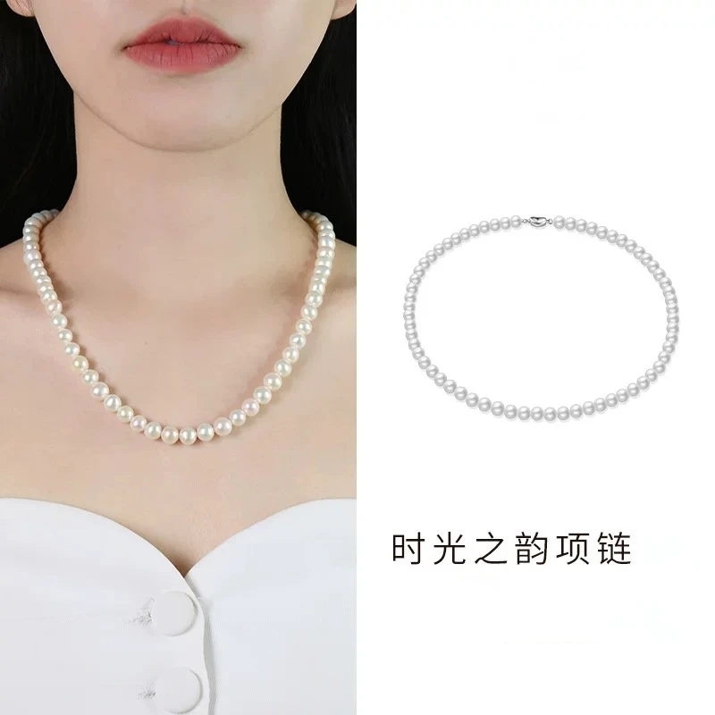 铜合金仿珍珠项链 2025珠光宝气法式珠珠锁骨链温柔气质女士项链