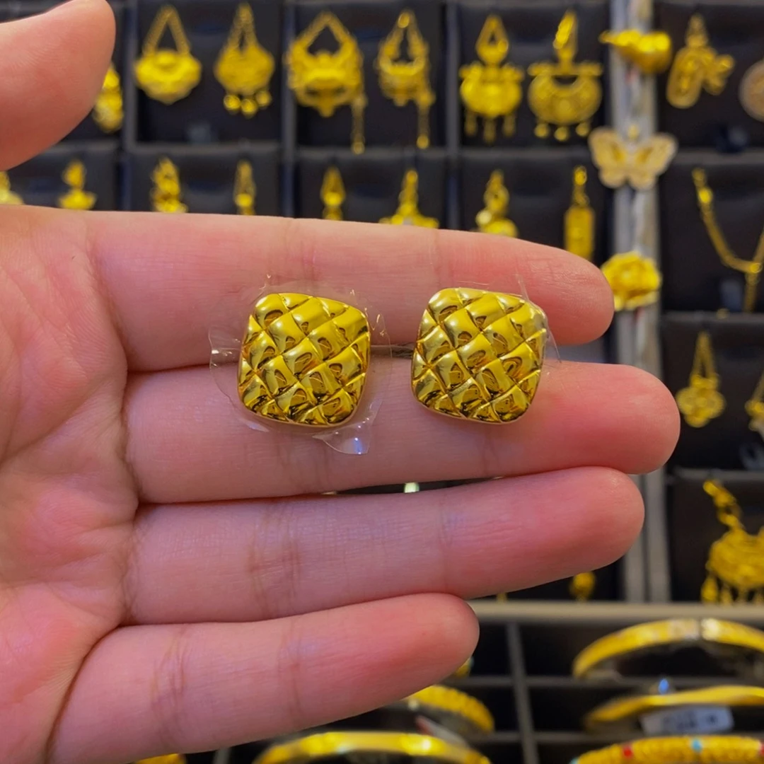 无足银方块耳钉耳钉