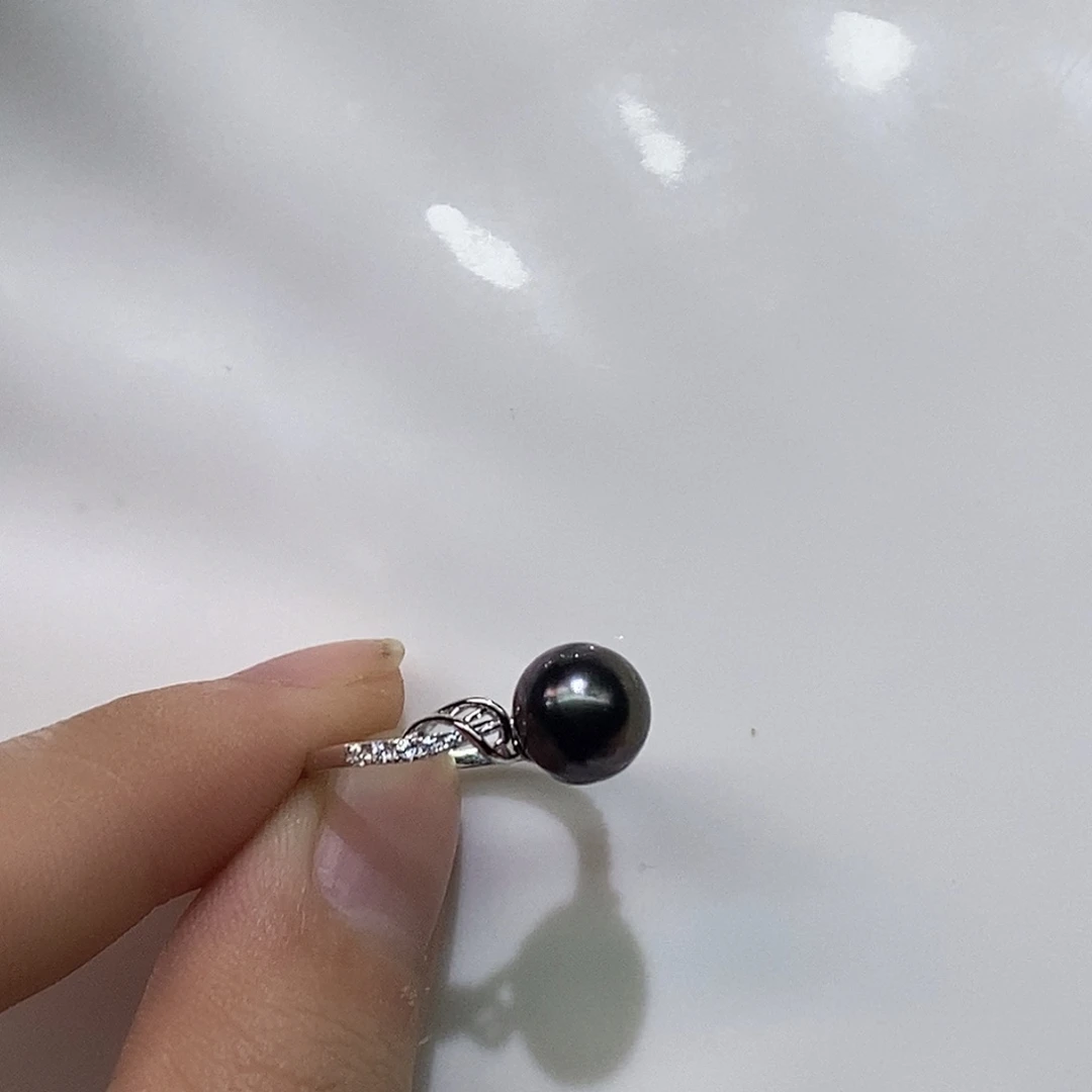 银S925镶嵌海水珍珠戒指