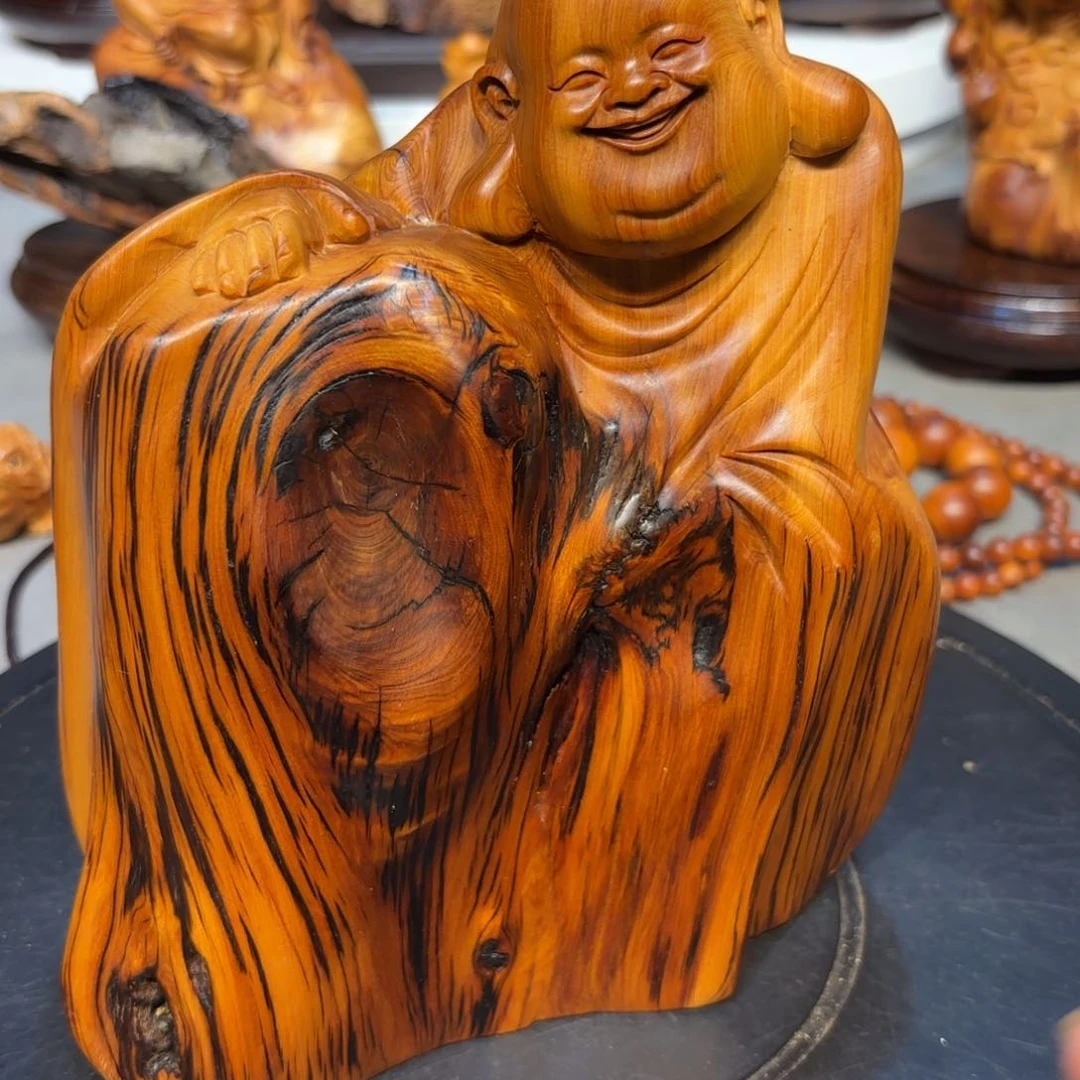 木太行崖柏弥勒佛