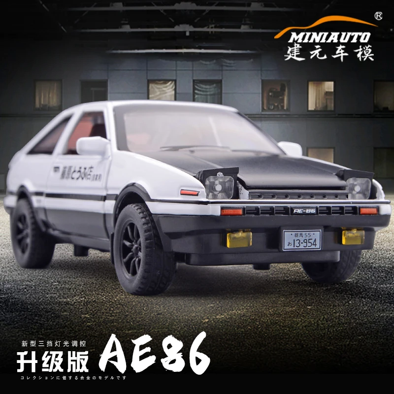AE86头文字D场景仿真合金车模回力玩具汽车模型摆件