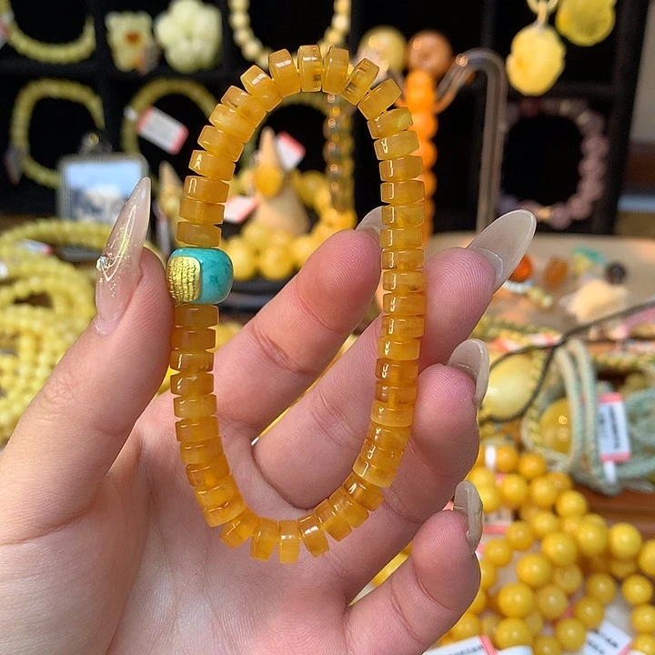 琥珀手链未镶嵌蜜蜡手串素圈