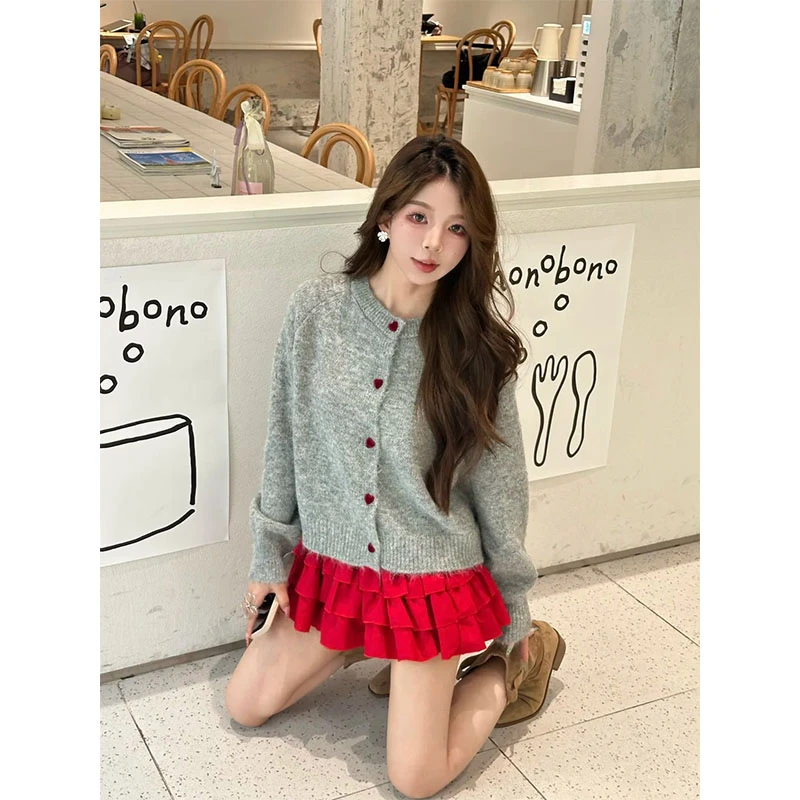 秋季2025新款修身显瘦设计感网红穿搭针织上衣高腰a字时尚半身裙