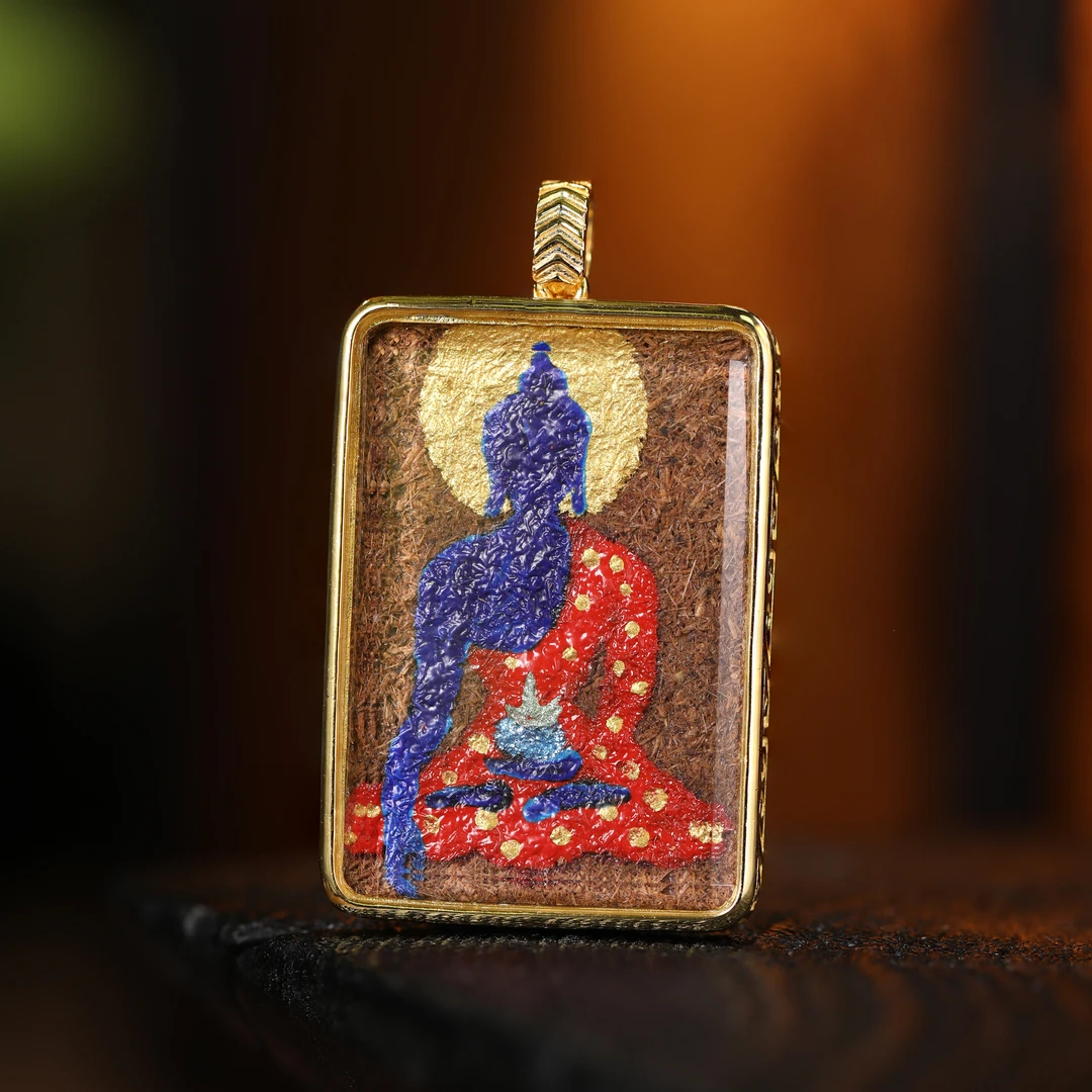 【嘉一珠宝】药师佛擦擦吊坠藏式饰品擦擦唐卡吊坠小众饰品礼物推荐