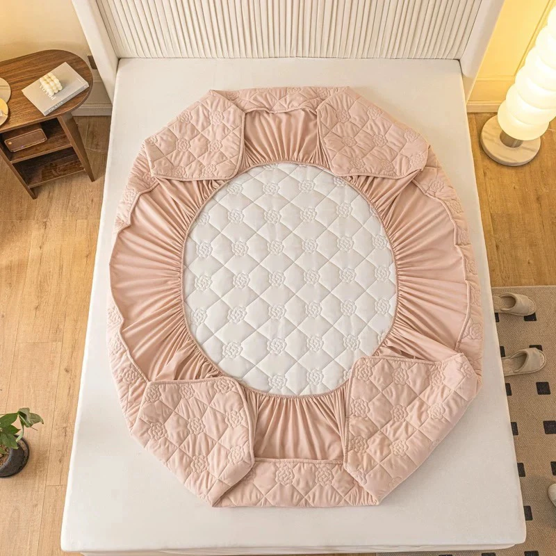 外贸尾单夹棉单床笠120*200微瑕绗缝不挑～F22