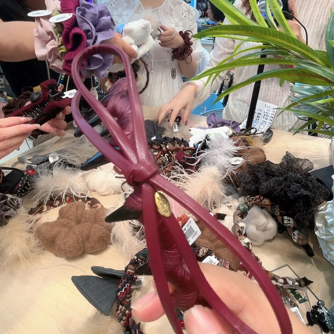 布艺铁合金酒红色发箍