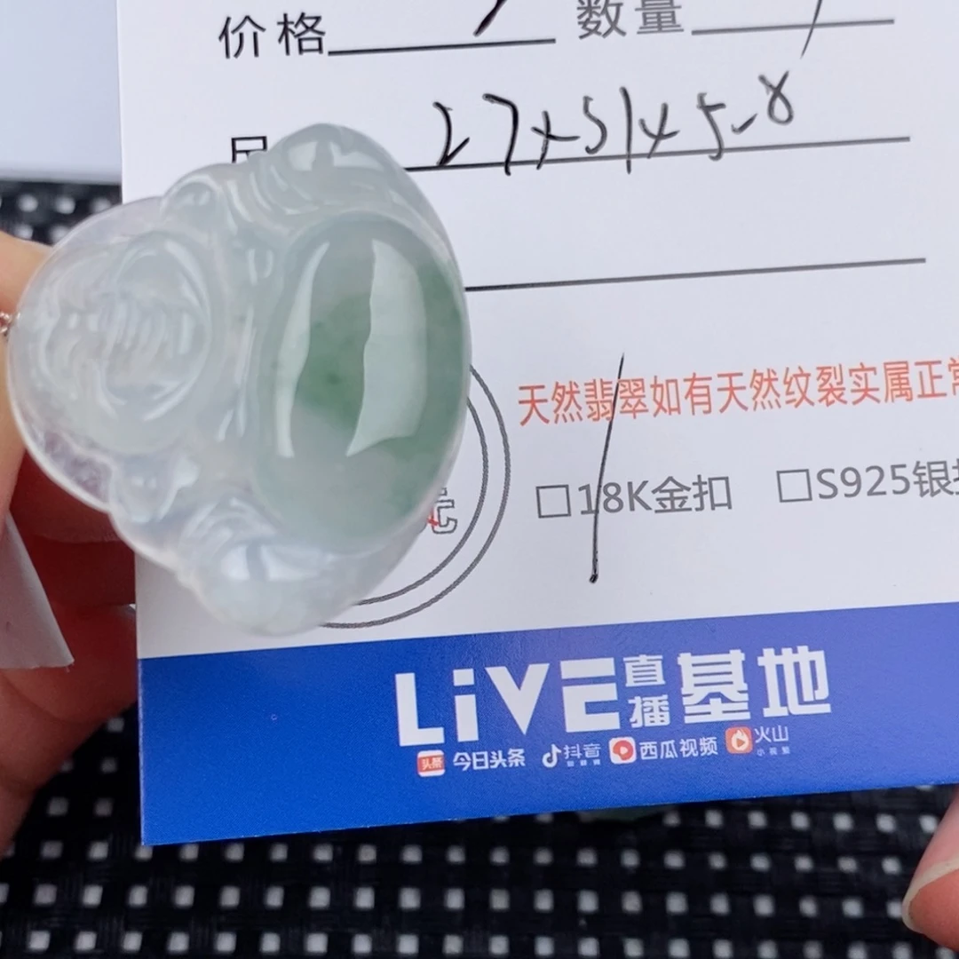 英***子翡翠18K金镶嵌颈饰