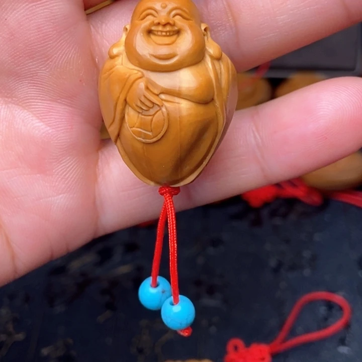 爱***远手串/手链橄榄核大肚弥勒吊坠
