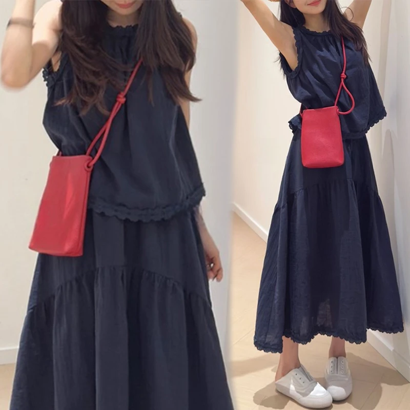 小个子改版夏款韩系减龄木耳边两件套爆624-