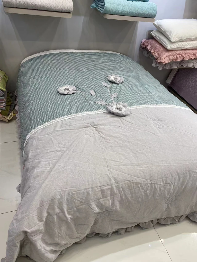 韩国ins风盘花多用被(垫）空调被柔软亲肤可水洗机洗夏凉被被子