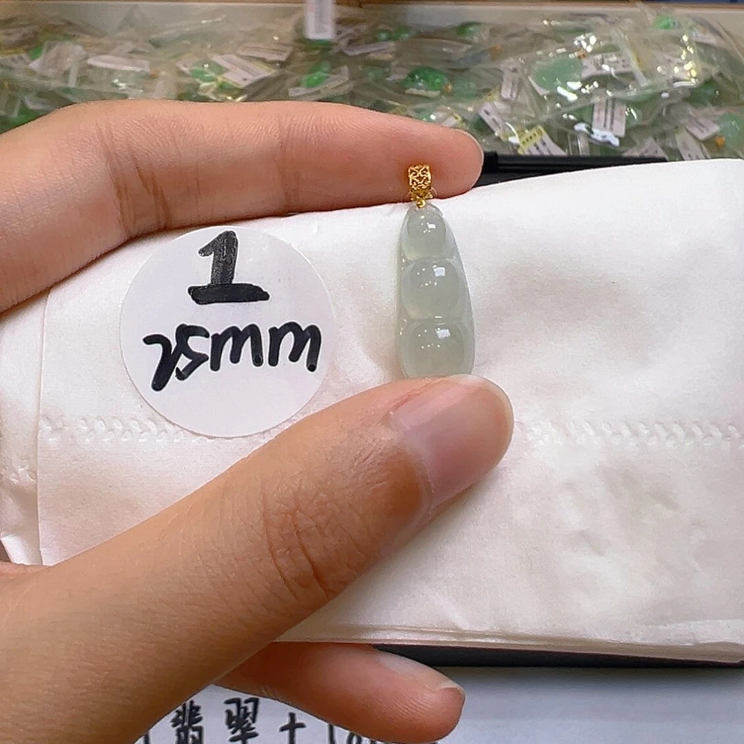 翡翠18K金镶嵌吊坠(不含链)翡翠