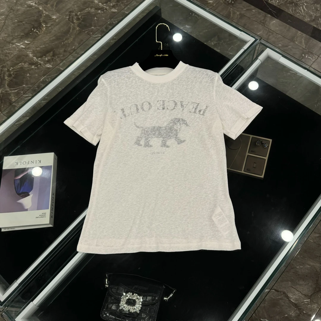 2025新款休闲萌宠印花宽松圆领短袖T恤-25831