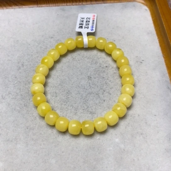 蜜蜡裸石未镶嵌手串