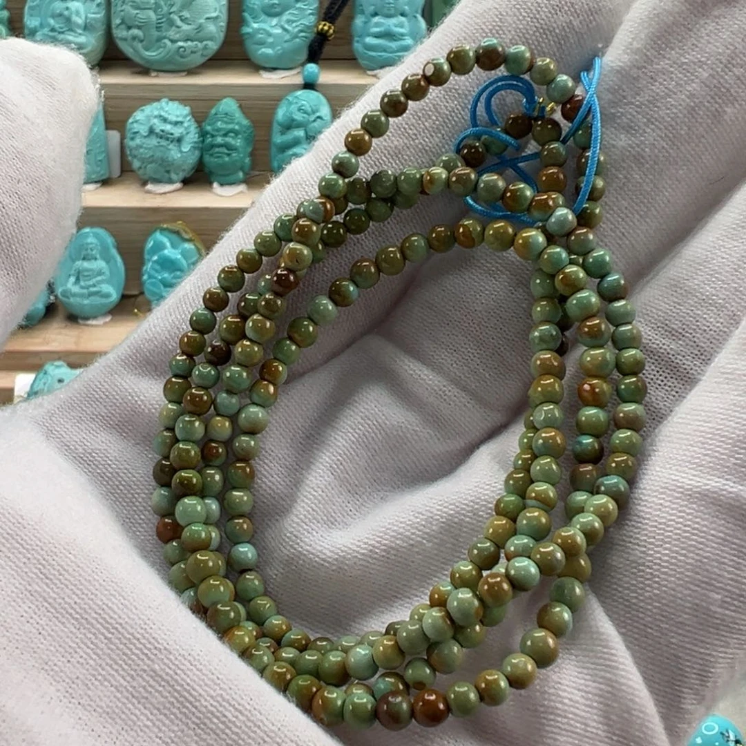 未镶嵌绿松石米珠串3.2mm