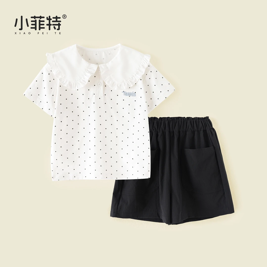 女童夏季新款女童polo衫套装休闲薄款小女孩短裤两件套BGTX51617