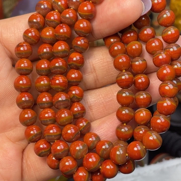 玛瑙/玉髓足银镶嵌珠宝奇石鸽血红