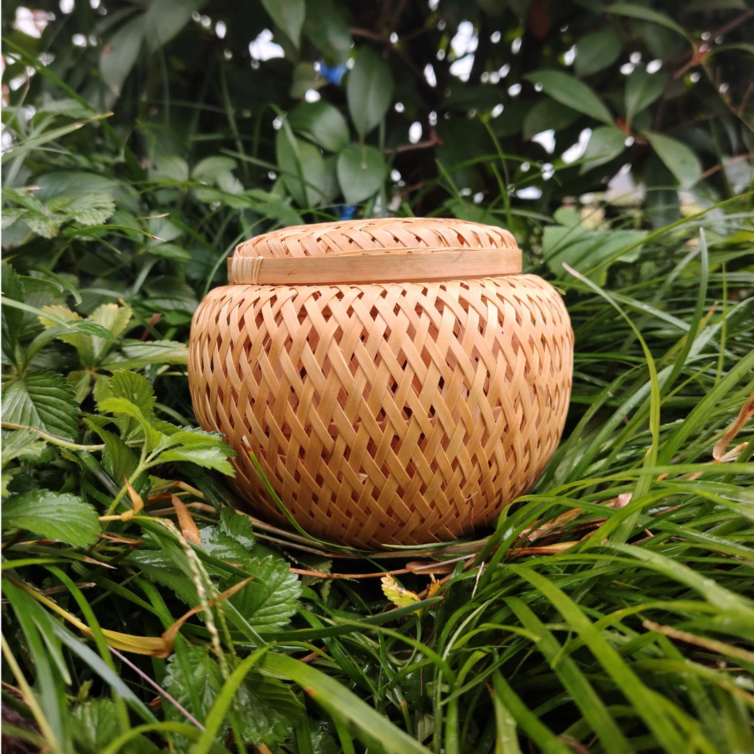 双层镂空精品老竹子茶篮子来水煮过