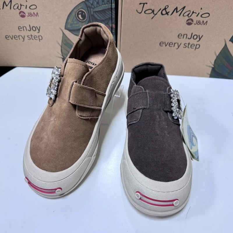 J&M/快乐玛丽厚底轻职风胶粘平跟时尚休闲鞋潮流休闲鞋87696W