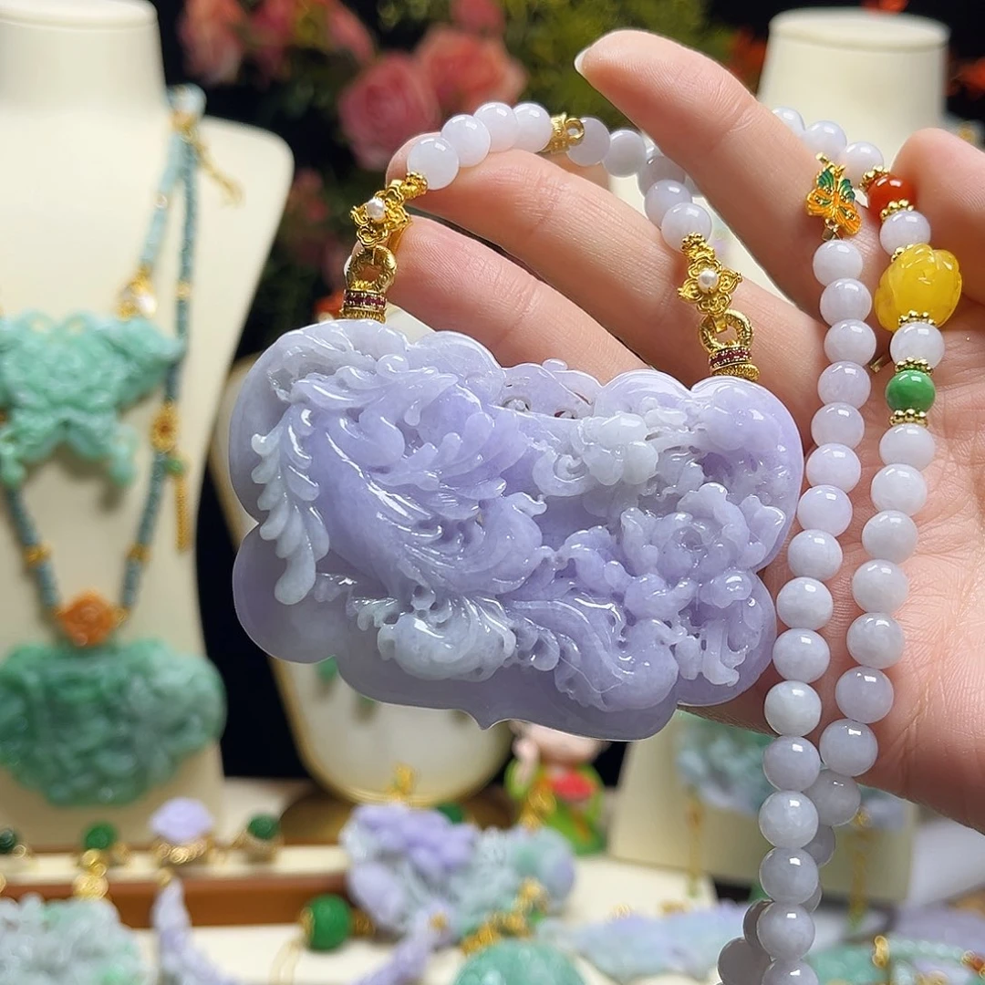 翡翠颈饰未镶嵌紫凤凰