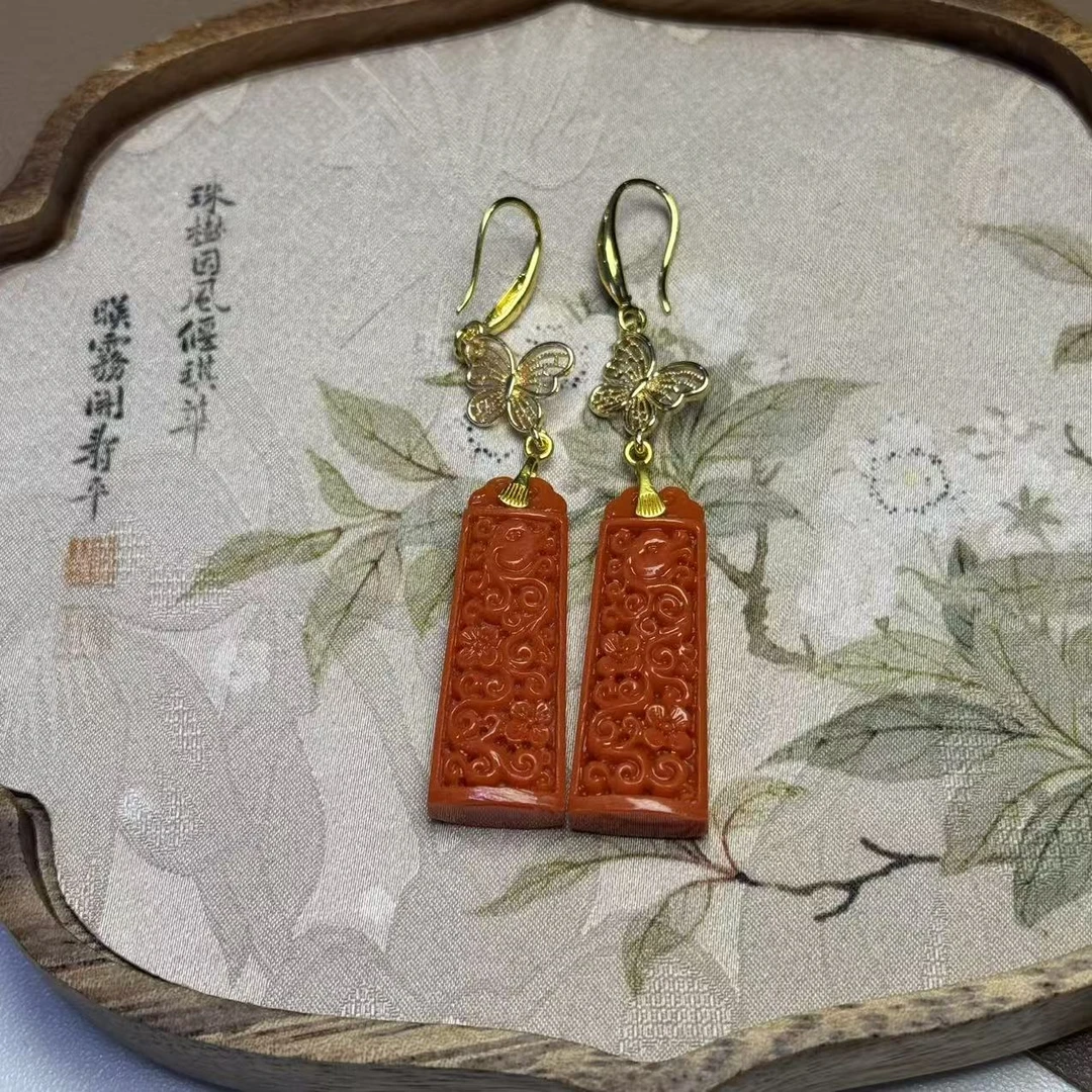 非金属珐琅耳饰 回文耳坠