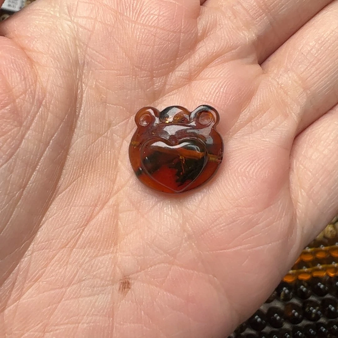 琥珀手链未镶嵌抚顺琥珀爱心小熊福利品