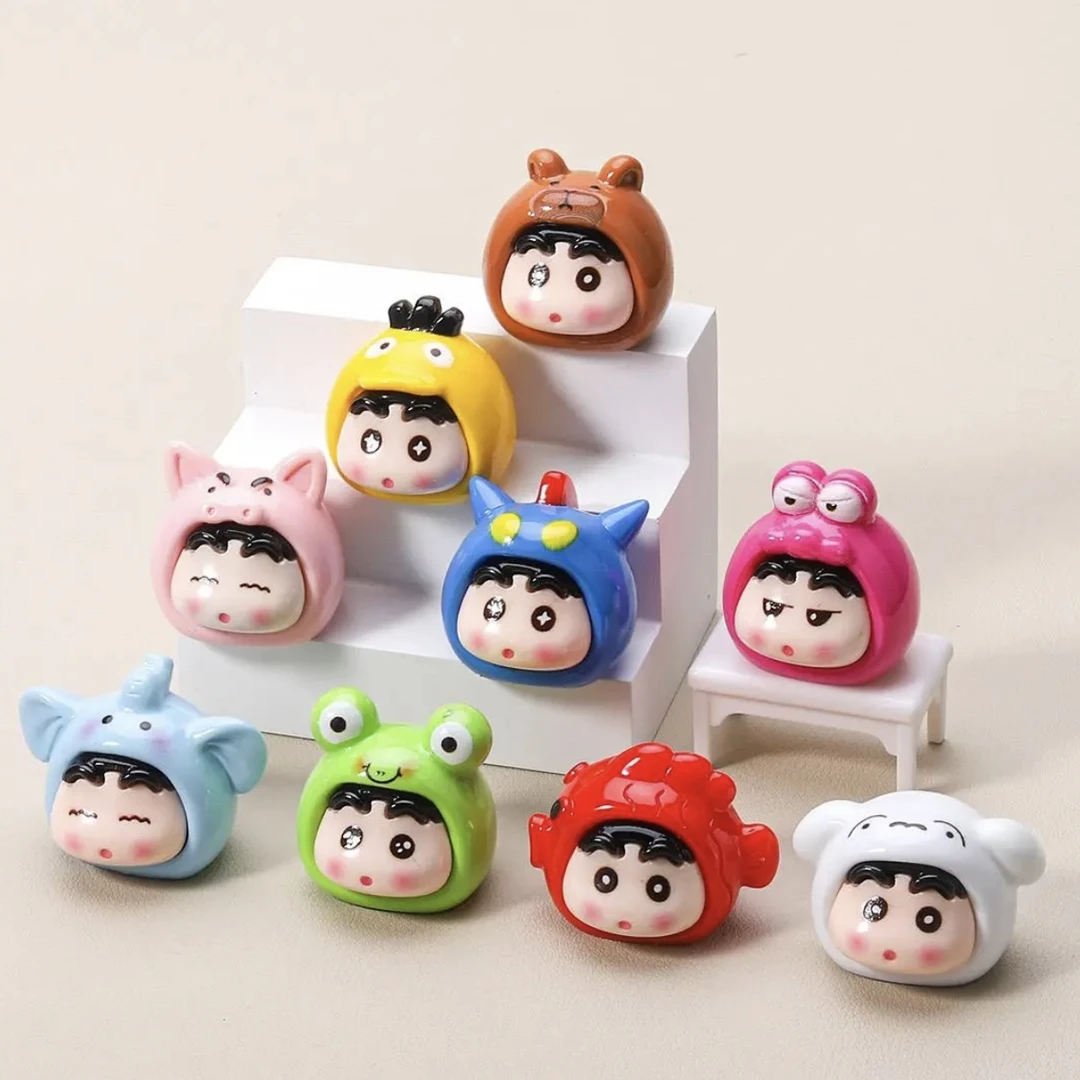 【九宫格】实色动物小新萌粒 可爱树脂摆件 DIY饰品车载摆件