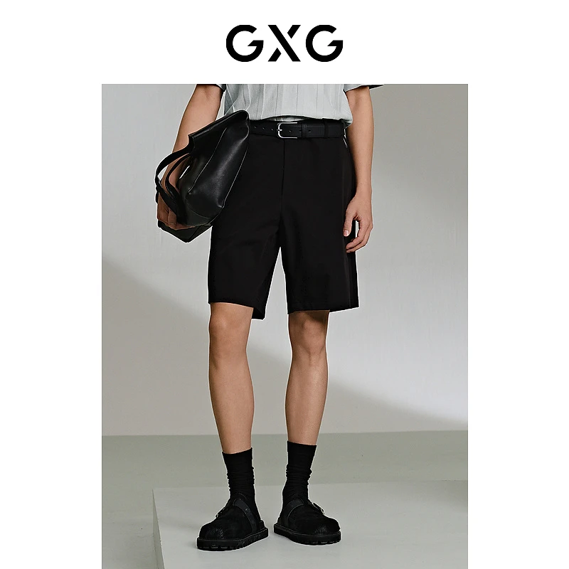 GXG男装 舒适棉西装短裤修身休闲短裤通勤百搭 24年夏#G24X222026
