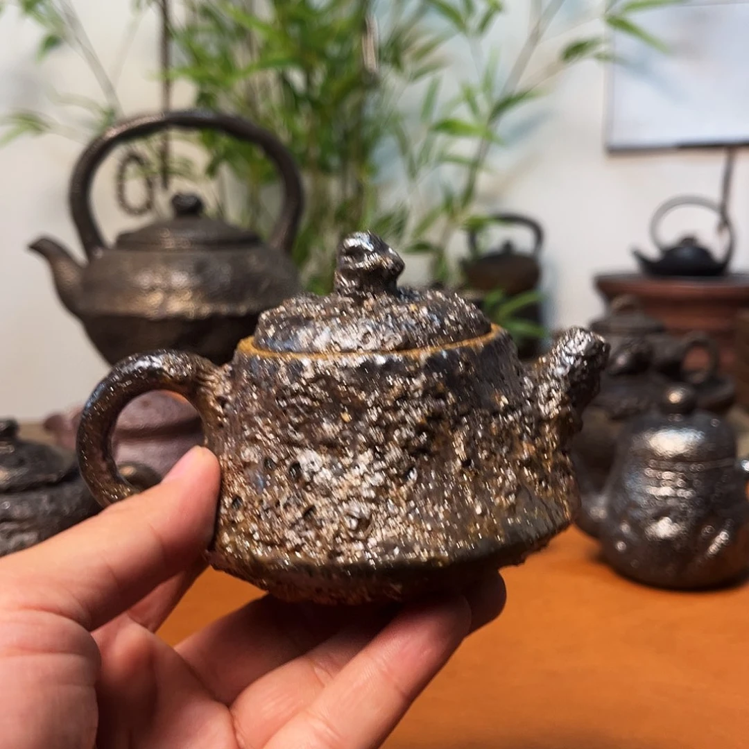 杯.****憶荥经黑砂馒头窑微瑕泡茶壶