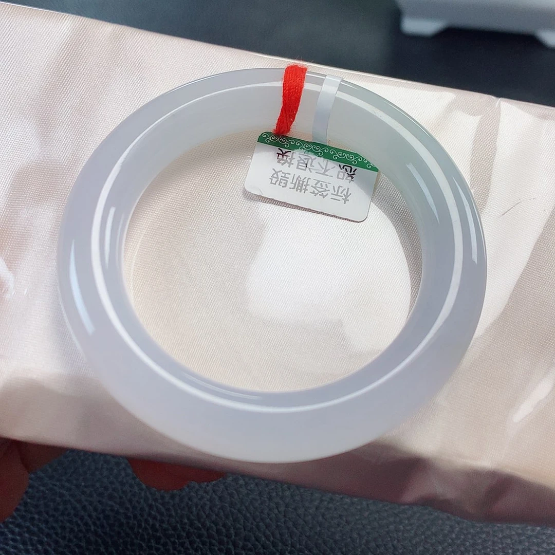翡翠手镯未镶嵌缅甸天然翡翠手镯54.6