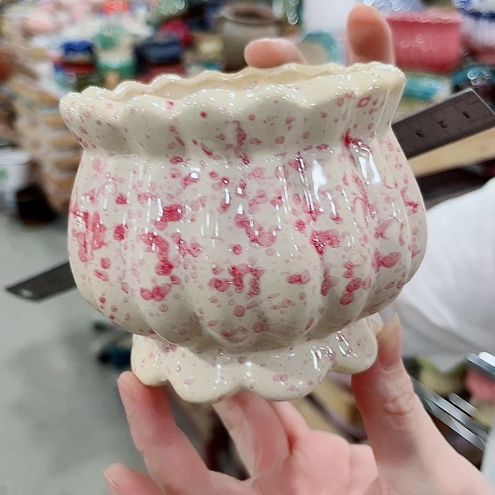 有孔.凑单10元陶瓷花盆发货！