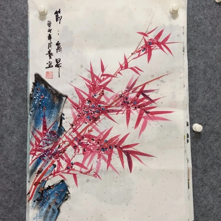 国画竹子70厘米高度