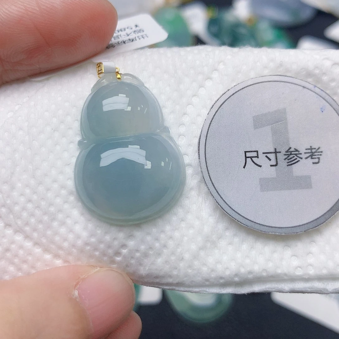 颈饰18K金镶嵌翡翠天然缅甸A货翡翠