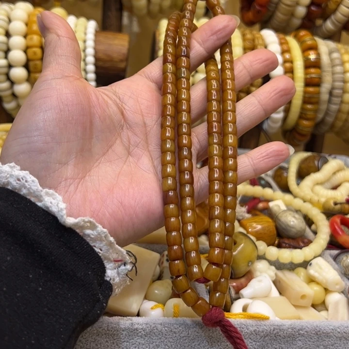 牛骨手串/手链直径7直切大孔道