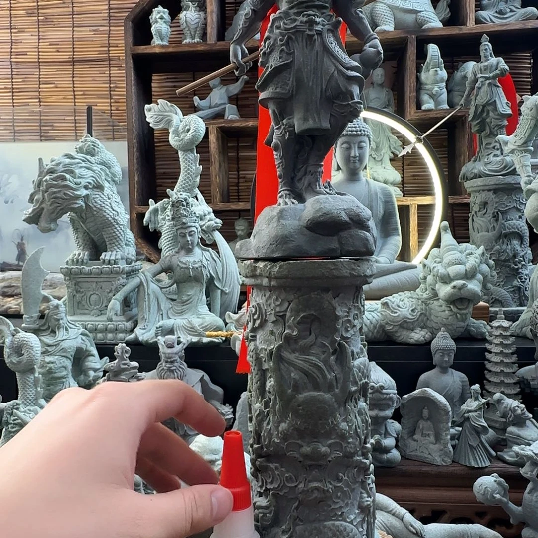 石材大龙柱加大悟空➕鱼缸胶水