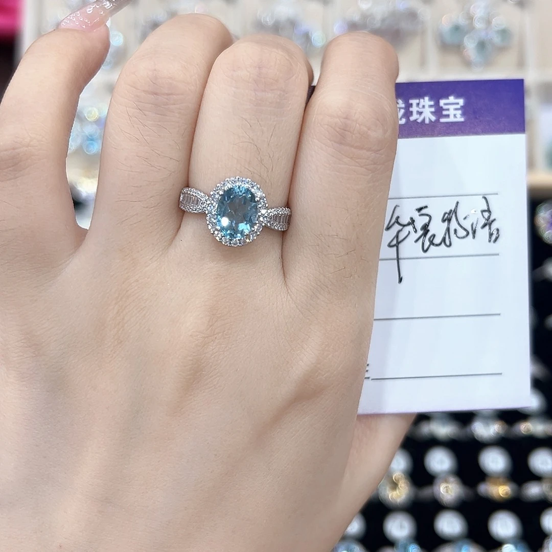 华***语芙蓉石戒指银S925镶嵌