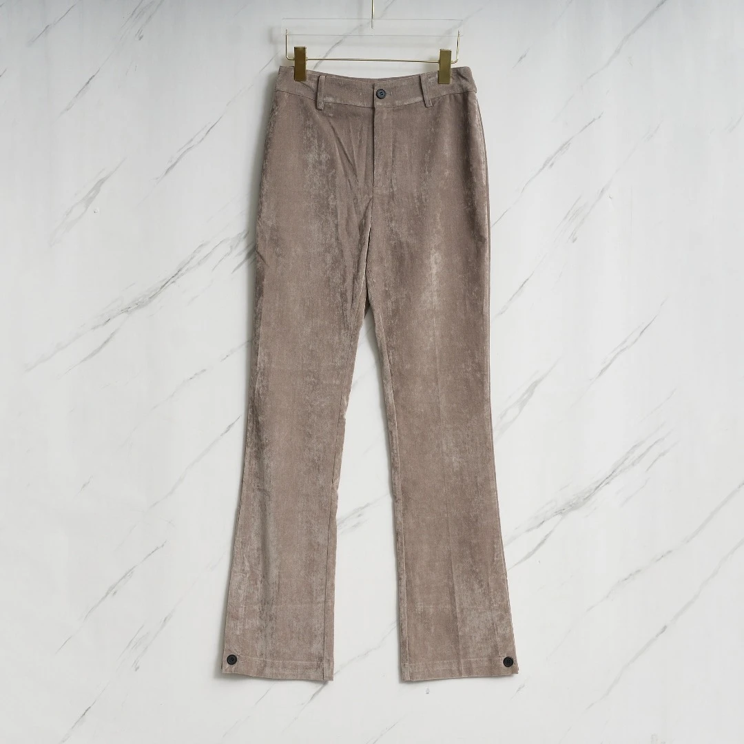 WEARABLE EVENT女士丝绒开叉微喇裤WVGP00003