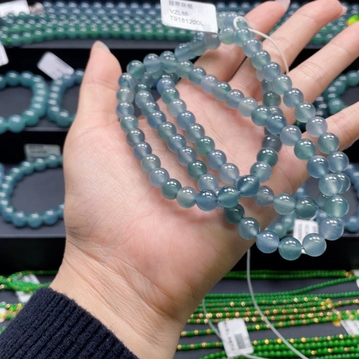 翡翠未镶嵌手串卡8项链